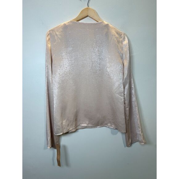 Reformation Women's Size XS Tan Ian Top V-Neck Long Sleeve NWT - Picture 3 of 9